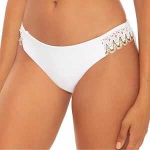 Becca Women's White Layla Crochet-Trim Bikini Bottoms, Size XS